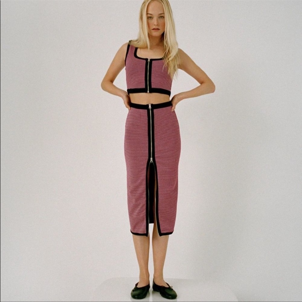 ZARA 2PC JACQUARD MIDI SKIRT & TOP